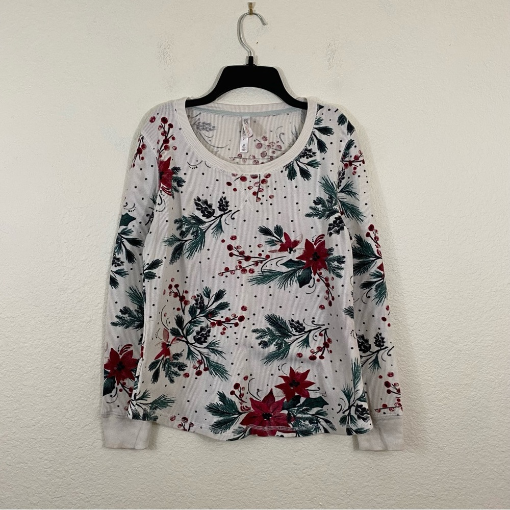 Gilligan O’Malley sz:M Long Sleeve Thermal Holiday Patterned Pajama Top